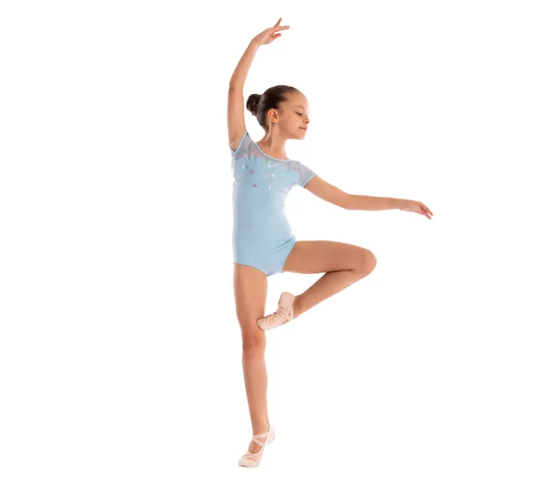 Capezio Galaxy, Children's Short Sleeve Leotard - Light blue Capezio