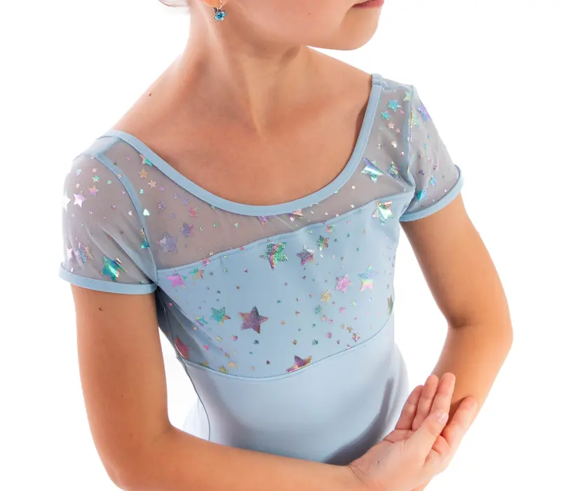 Capezio Galaxy, Children's Short Sleeve Leotard - Light blue Capezio