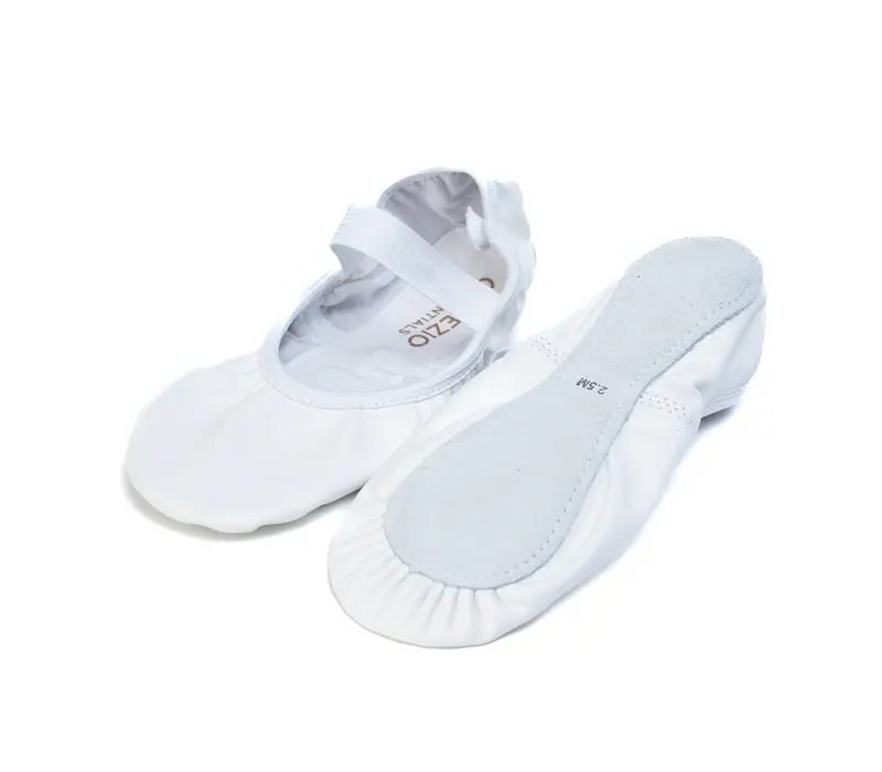 Capezio Luna, kid's leather ballet slippers - White