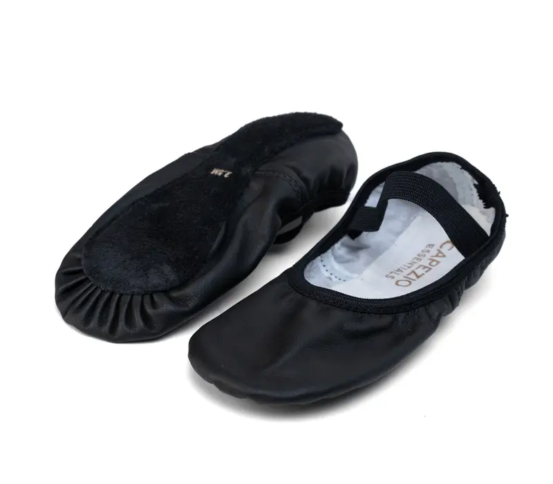 Capezio Luna, kid's leather ballet slippers - Black
