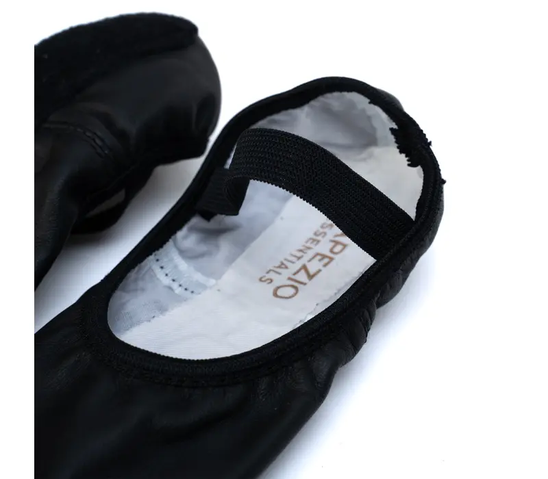 Capezio Luna, kid's leather ballet slippers - Black