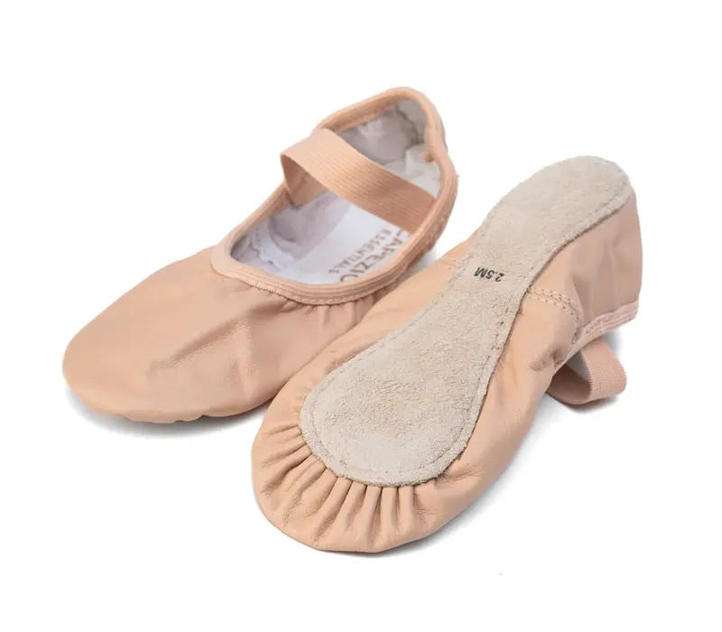 Capezio Luna, kid's leather ballet slippers - Ballet pink Capezio