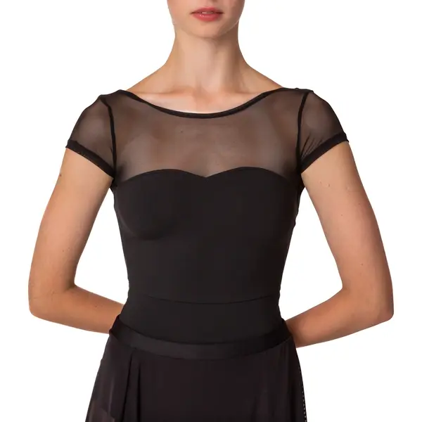 Capezio Meryl Mesh Yoke Short Sleeve, ballet leotard