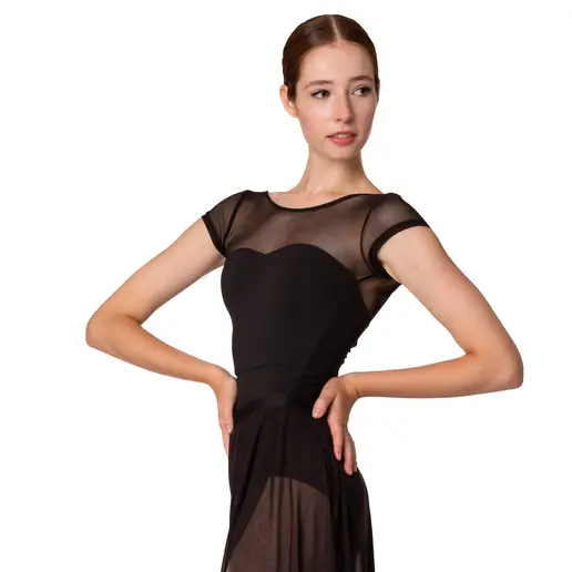 Capezio Meryl Mesh Yoke Short Sleeve, ballet leotard