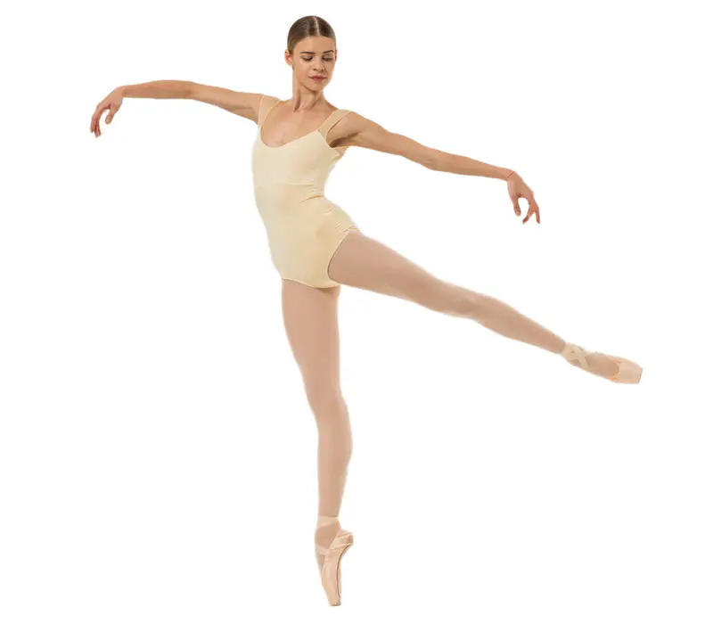 Capezio Moonsruck Cap Sleeve Leotard, women's short mesh-sleeve leotard - Butter Capezio