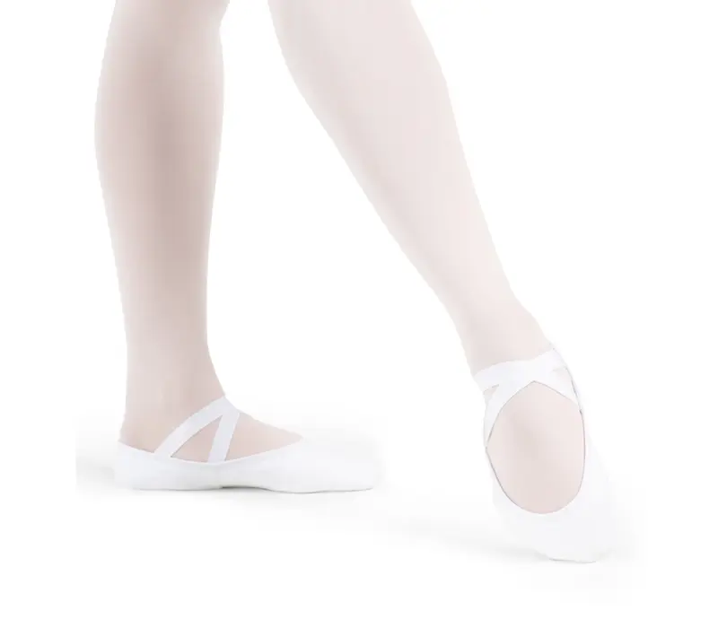 Capezio Stella, canvas ballet slippers for boys - White