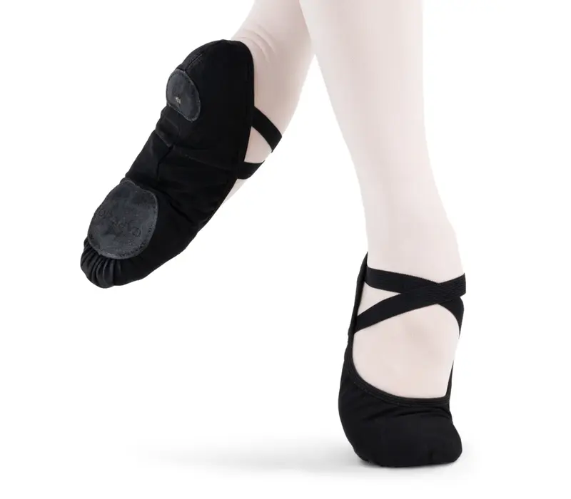 Capezio Stella, canvas ballet slippers for boys - Black