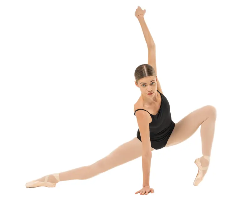 Capezio Wistful Camisole Leotard, women's leotard with a delicate pleat - Black