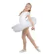 Capezio puff sleeve keyhole back children´s leotard - White