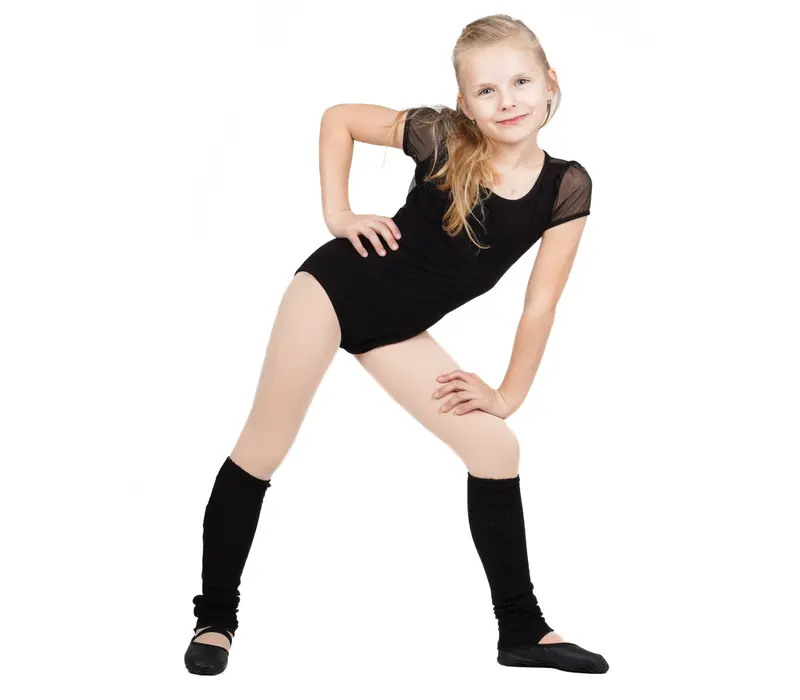 Capezio puff sleeve keyhole back children´s leotard - Black