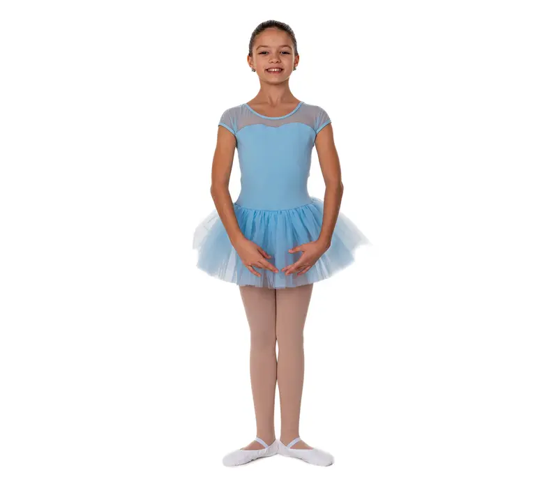 Capezio Keyhole Back Tutu Dress, a leotard with a tutu skirt for children - Light blue Capezio