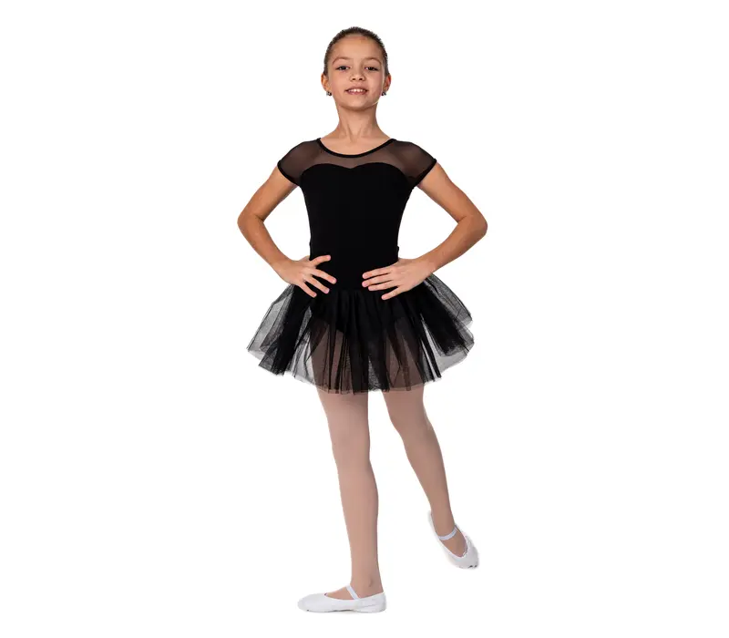 Capezio Keyhole Back Tutu Dress, a leotard with a tutu skirt for children - Black