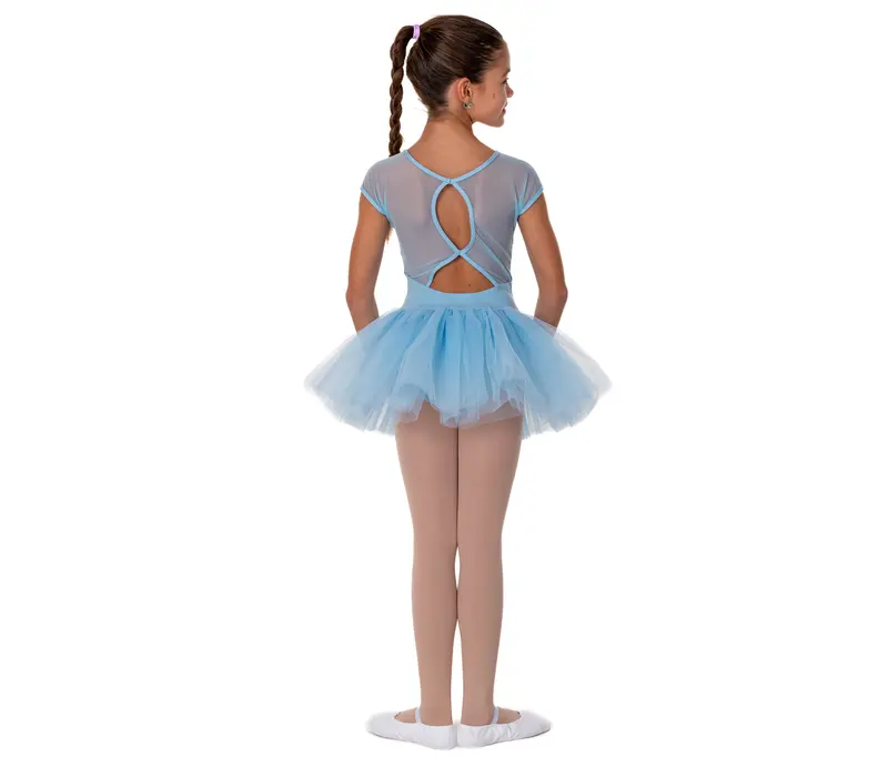 Capezio Keyhole Back Tutu Dress, a leotard with a tutu skirt for children - Light blue Capezio