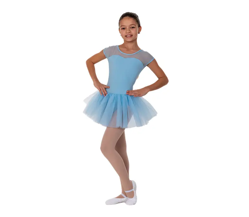 Capezio Keyhole Back Tutu Dress, a leotard with a tutu skirt for children - Light blue Capezio