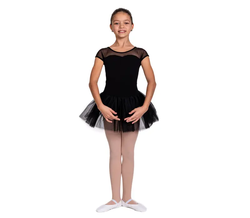Capezio Keyhole Back Tutu Dress, a leotard with a tutu skirt for children - Black