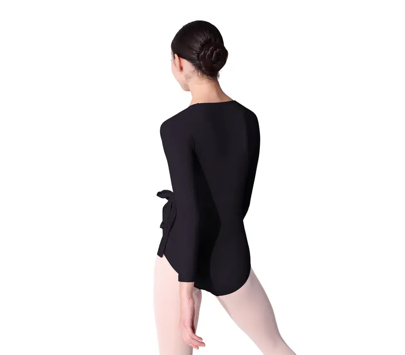 Capezio Essentials Wrap Top, girls' wrap top - Black