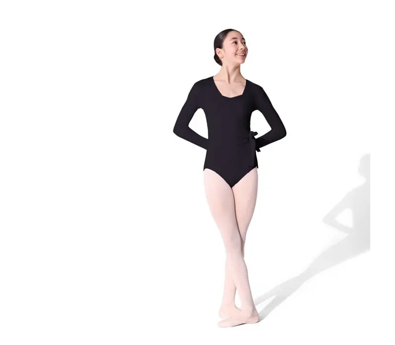 Capezio Essentials Wrap Top, girls' wrap top - Black