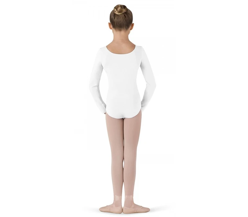 Bloch Petit, long sleeve leotard - White