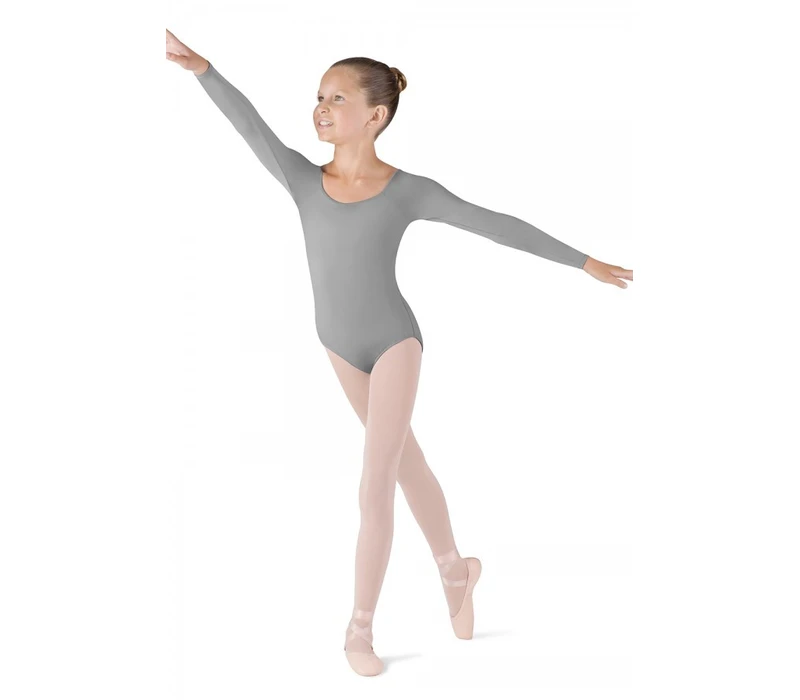 Bloch Meglio, long sleeve leotard - Light Grey Bloch