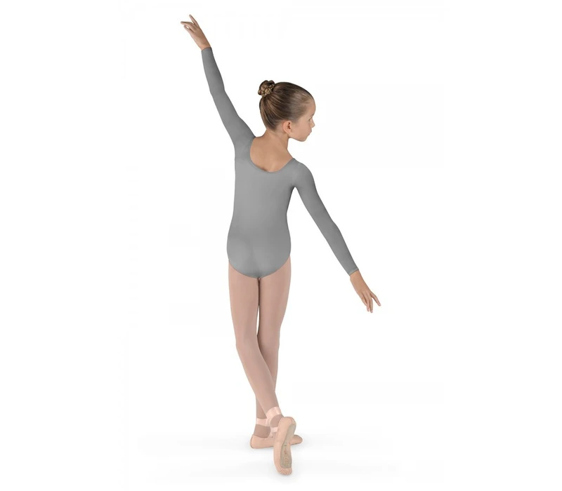 Bloch Meglio, long sleeve leotard - Light Grey Bloch