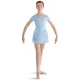 Bloch short sleeve leotard with skirt - Pastel Blue Bloch