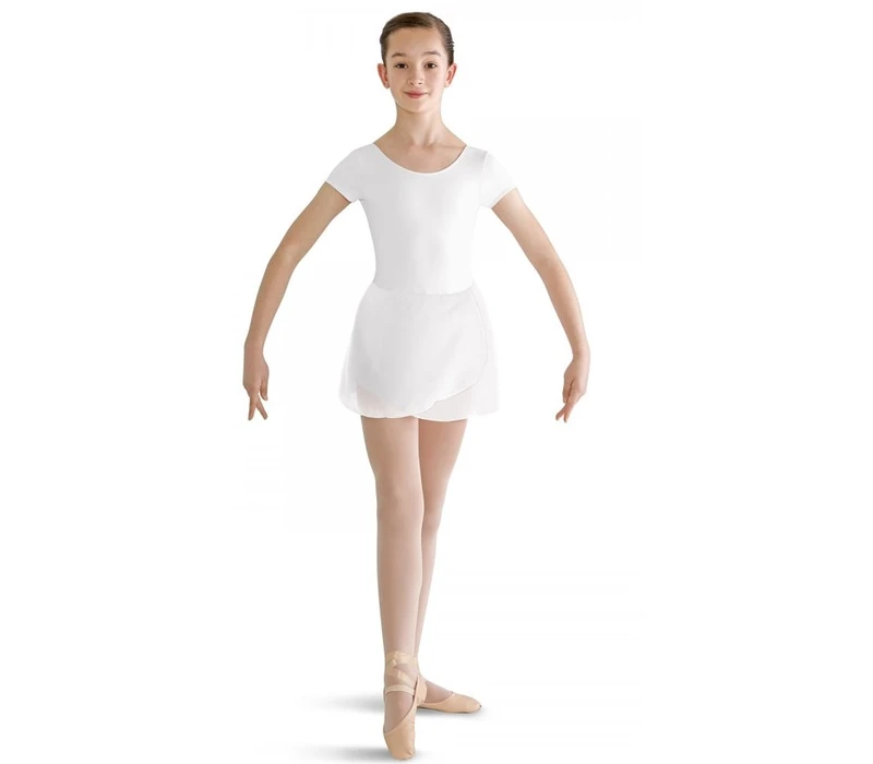 Bloch short sleeve leotard with skirt - White