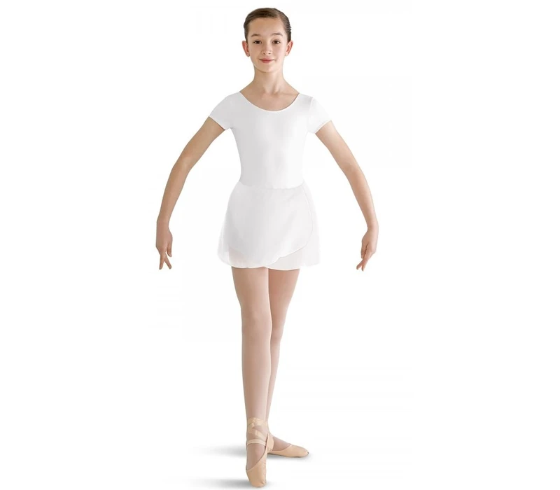 Bloch, Short Sleeve Leotard with Skirt - White