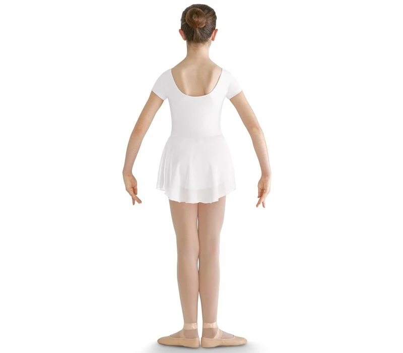 Bloch short sleeve leotard with skirt - White