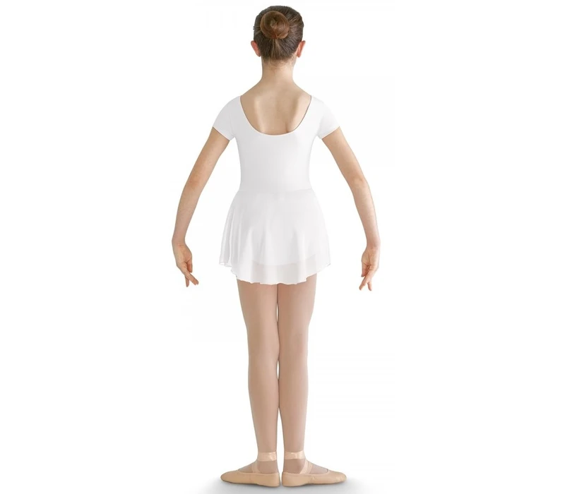 Bloch, Short Sleeve Leotard with Skirt - White