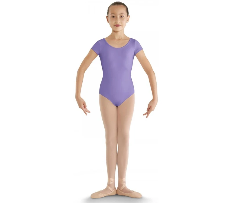 Bloch strap back cap sleeve leotard for kids - Lavender Bloch