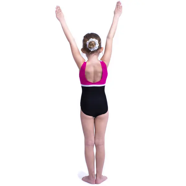 Capezio Stick the Landing boat neck, gymnastics sleeveless leotard for girls