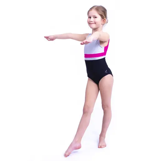 Capezio Stick the Landing boat neck, gymnastics sleeveless leotard for girls