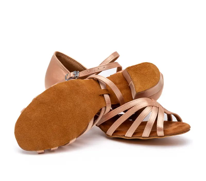 Dancee Betty, women´s latin shoes - Flesh satin WJ