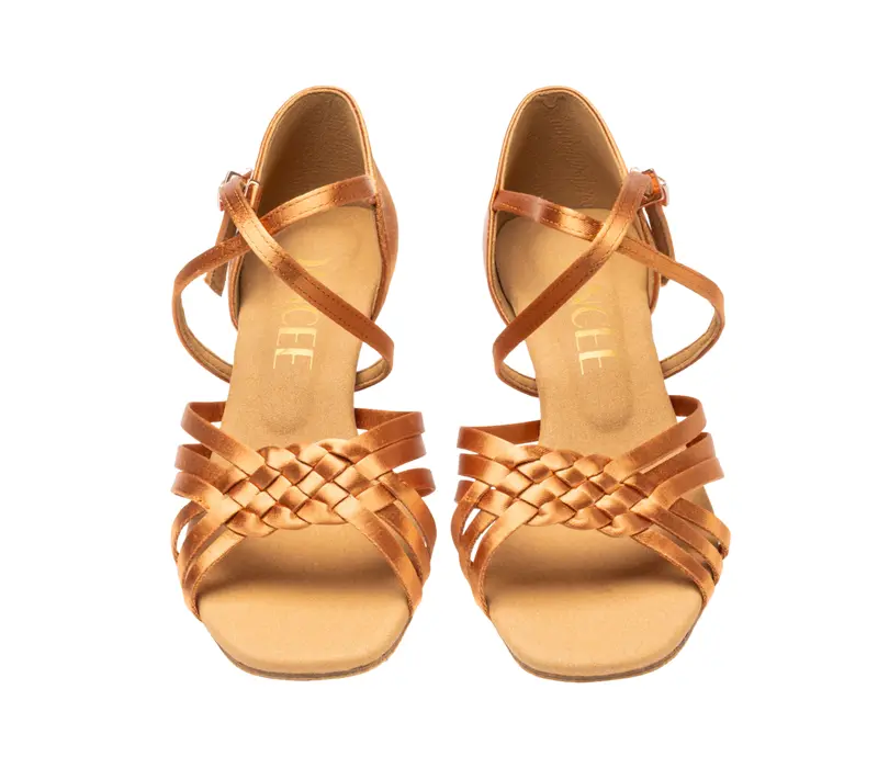 Dancee Clara, Latin shoes for ladies - Dark tan
