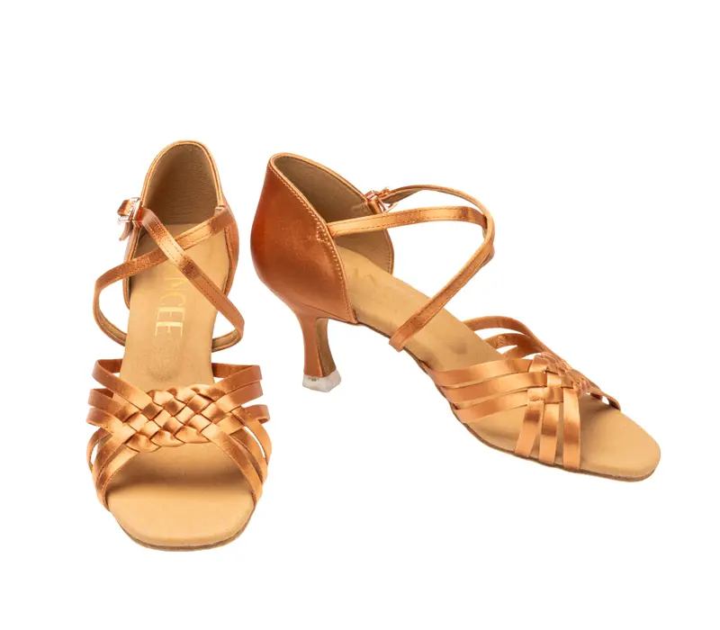 Dancee Clara, Latin shoes for ladies - Dark tan