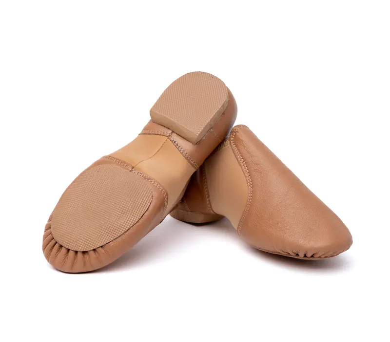 Dancee Economy jazz slip on, jazz shoes for children - Tan