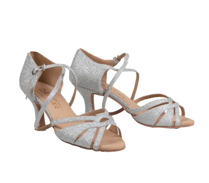 Dancee Kate, Ladies' Latin Dance Shoes - Silver glitter