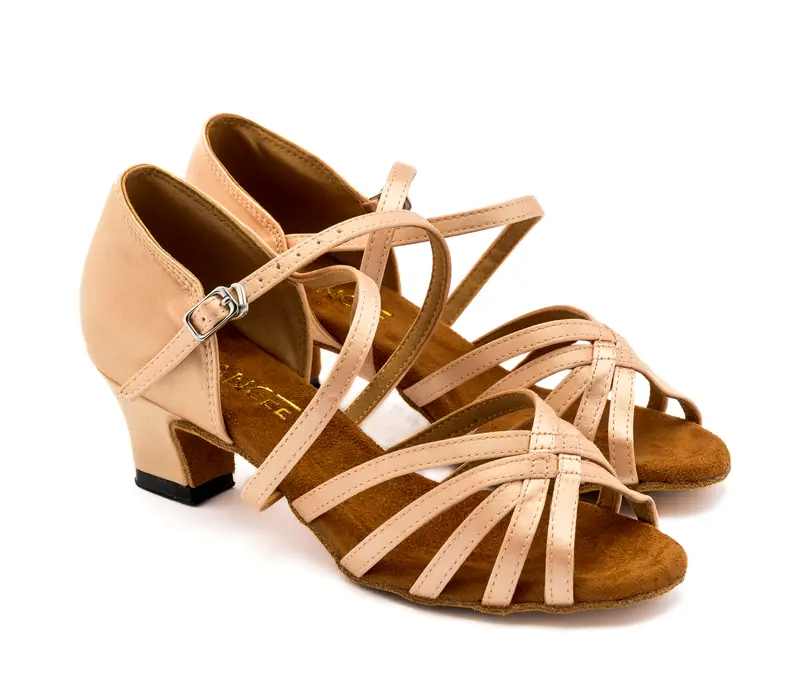 DanceeLily, Latin shoes for ladies - Flesh satin WJ