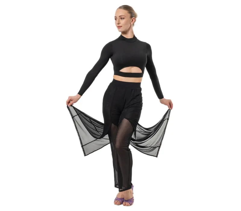 Dancee Nataly ballroom, ladies' dance trousers Dancee Nataly ballroom, ladies' dance trousers - Black