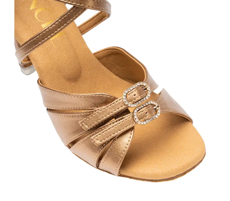Dancee Stella Pro, women's latino shoes - Bronze leather Dancee