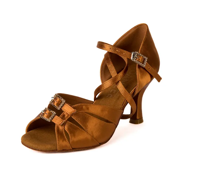 Dancee Stella, Latin shoes for ladies - Dark tan
