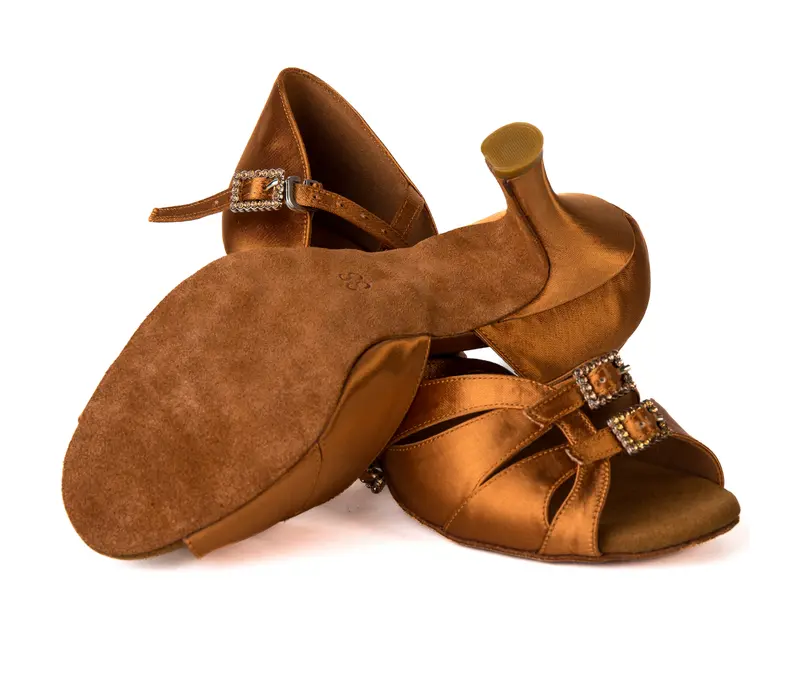 Dancee Stella, Latin shoes for ladies - Dark tan