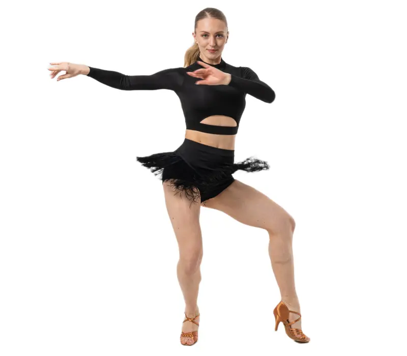 Dancee Wendy, women's fringe shorts - Black