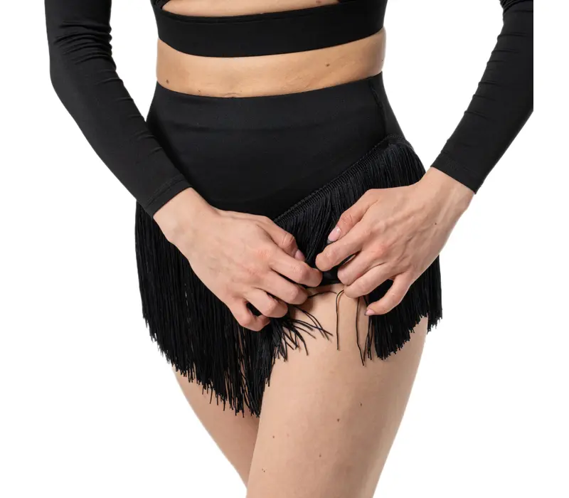 Dancee Wendy, women's fringe shorts - Black
