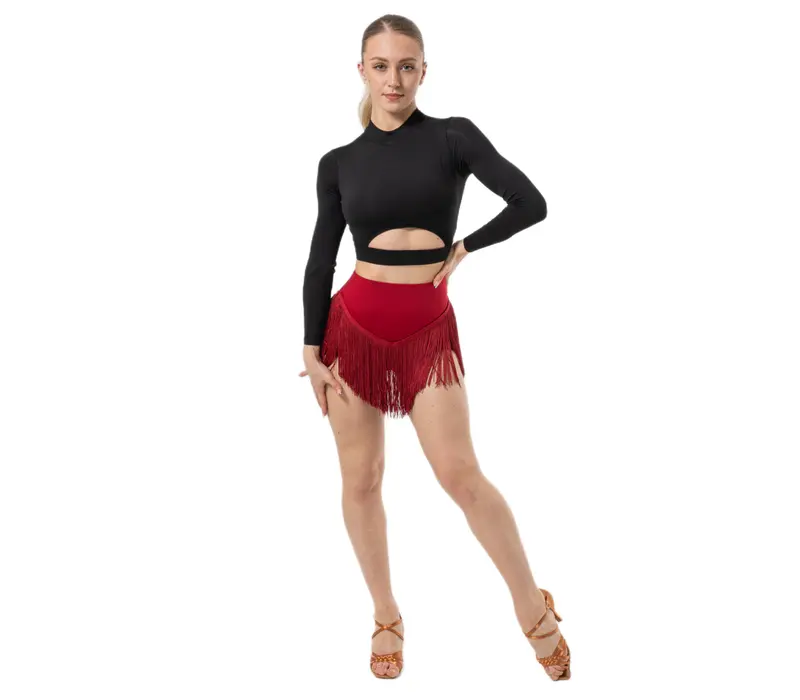 Dancee Wendy, women's fringe shorts - Red