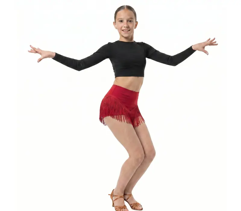 Dancee Wendy girls' fringe shorts - Red