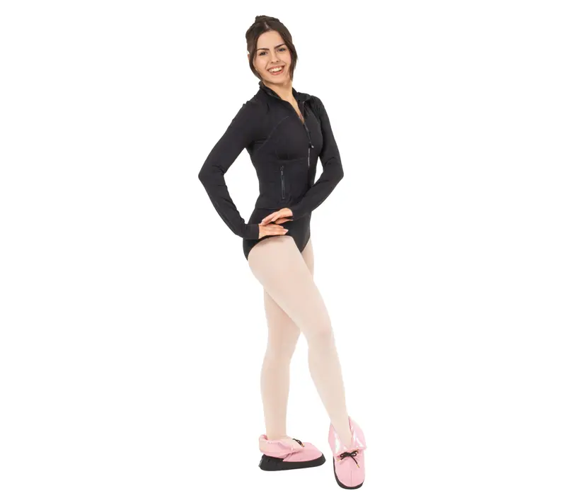 Capezio Mini Glam Warmup Booties - Metalic light pink