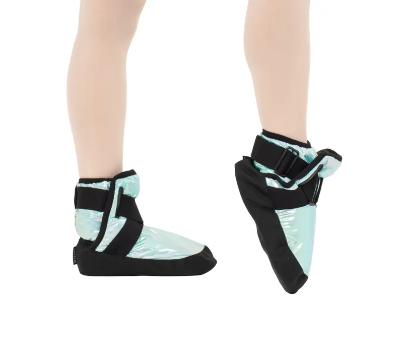 Capezio Glam Warmup Booties - Metalic pacific