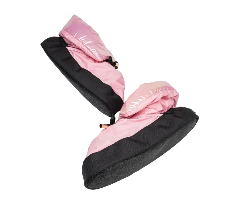 Capezio Mini Glam Warmup Booties - Metalic light pink