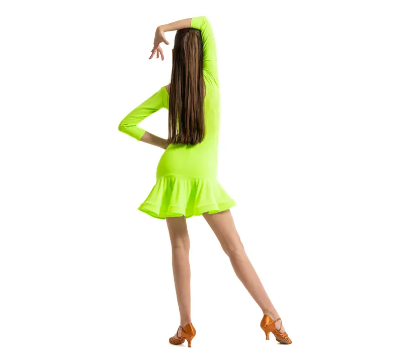 FSD Olívia, girls latino dress - Neon green 
